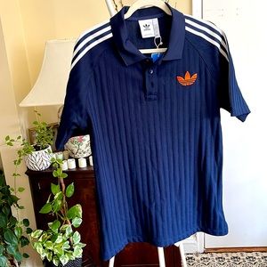 💙adidas Originals Polo Shirt for Men-L- Night Indigo